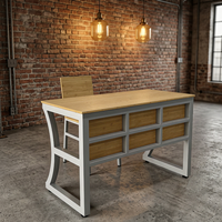 Bureau d'enseignant moderne et durable avec chaise confortable, mobilier de bureau scolaire, table en bois avec tiroirs pour salle de classe