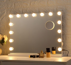 Bán buôn Dimmable dẫn Bóng đèn hình chữ nhật trang điểm Vanity gương 58x46cm một mặt sáng Magnifying Tính năng 15 màu sắc - Product Image 1