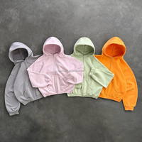Sudadera con capucha de color liso para hombre, con cremallera completa, estilo oversize, ropa urbana, personalizada, OEM, ODM, proveedor mayorista de marca privada