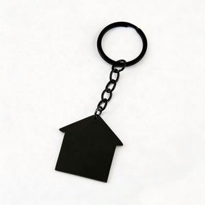Porte-clés en métal personnalisé en forme de maison, gravure au laser, impression de logo, acier inoxydable, matériau vierge pour photo - Product Image 5