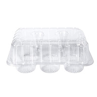 Contenants à cupcakes en plastique transparent jetables antidérapants à haute capacité 6 cavités pour cupcakes et muffins