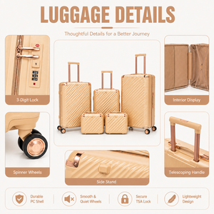 Servicio OEM, Maleta de Viaje Profesional Resistente y Ligera de ABS con Ruedas Dobles Giratorias, Tamaño Personalizado - Product Image 6