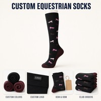 Chaussettes d'équitation pour cavaliers, chaussettes hautes en tricot uni pour bottes de paddock, entraînement, compétition, équitation du week-end