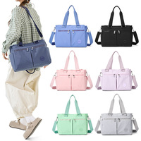 Sac fourre-tout à bandoulière en nylon imperméable avec fermeture éclair pour femme, léger, multi-poches, mode urbaine, pour maman, voyage, polyvalent