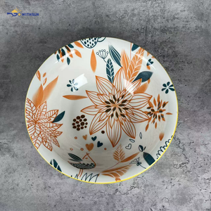 Lot de bols à <span class=keywords><strong>soupe</strong></span> en céramique de 10 pouces, motif personnalisé exquis, grands bols à <span class=keywords><strong>soupe</strong></span>, service de table pour hôtels et restaurants - Product Image 5