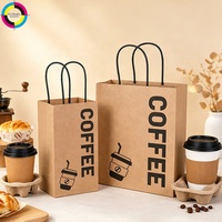 Kişiselleştirilmiş Kraft Kağıt Paket Poşetleri, Logolu Kahve Baskılı İp Saplı, Çevre Dostu Yiyecek, Kafe, Unlu Mamüller, Restoran Paketleme Poşetleri