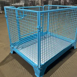 Industrial Custom Design Steel Wire Mesh Storage Cage Pallet Container