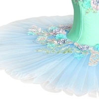 Tutu de ballet professionnel pour enfants ET23005, costume de performance style pancake avec appliques florales 3D pour récital et compétition, OEM ODM acceptable