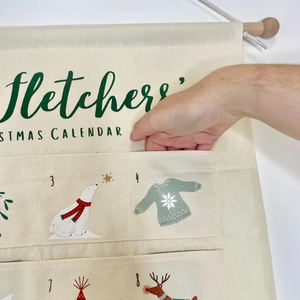 Calendrier de compte à rebours de Noël de luxe en gros 24 poches en tissu <span class=keywords><strong>avent</strong></span> de Noël - Product Image 2
