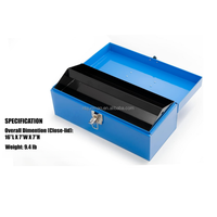 Boîte à outils métallique portable robuste de 16 pouces avec poignée de transport robuste et plateau amovible pour garage, atelier, bureau, OEM personnalisé