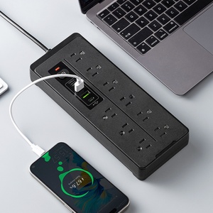 Prise multiple multifonctionnelle avec cordon <span class=keywords><strong>de</strong></span> 2 mètres, 9 prises électriques, 2 ports USB-A, 2 ports USB Type-C, spécifications américaines - Product Image 6