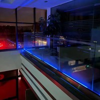 LED-Licht Eingebettetes Aluminium Gehärtetes Glas U-Kanal-Geländer Modernes Dekoratives Treppendesign Langlebig für Innen-/Außenbereich 3-Jahres-Garantie