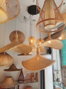Lámpara Colgante de Diseño Moderno, Hecha a Mano con Ratán, Lámpara de Interior de Madera, Lámparas de Techo y Colgantes JR221215, Lámpara Colgante de Bambú - Product Image 2