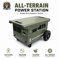 Station d'alimentation portable solaire avec télécommande pour camping, extérieur, urgence, camping-car, voiture, avec panneaux et batterie LiFePO4 3000
