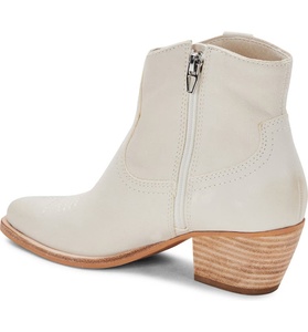 Bottes à talons carrés épais à bout pointu en cuir de Cowboy blanc pour femme, automne et hiver - Product Image 6