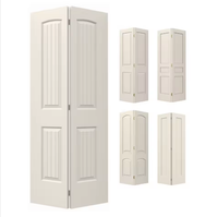 Porte pliante en bois massif de style moderne, finition blanche apprêtée, 48''x80'', 1 panneau, style Shaker, isolation acoustique, pour salon