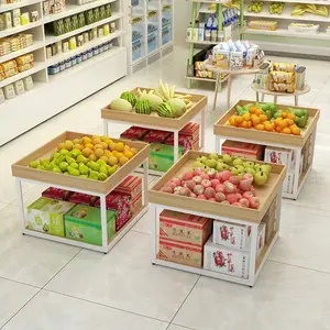Bol à fruits à 2 niveaux pour comptoir de cuisine, support de stockage de légumes pour magasin de fruits présentoir de légumes pour magasin de fruits