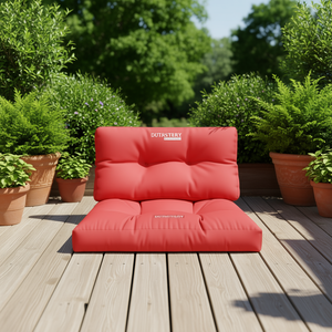 Coussin de palette d'extérieur Dutrstery 27,6x27,6 pouces en polyester rouge durable, carré matelassé, toutes saisons - Product Image 2