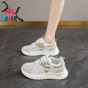 Zapatillas Deportivas de Tacón Alto con Cordones y Malla Transpirable para Mujer, Primavera-Otoño 2025, Ligeras para Estudiantes de Secundaria - Product Image 2
