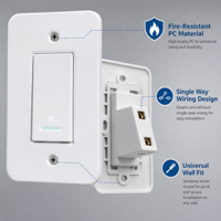 Interrupteur Wi-Fi mural MKC-60/U193WT-8, câblage simple voie