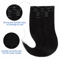Extensions de cheveux à clipser en cheveux humains Remy véritables, lisses, invisibles, à installation rapide et sans couture pour femmes