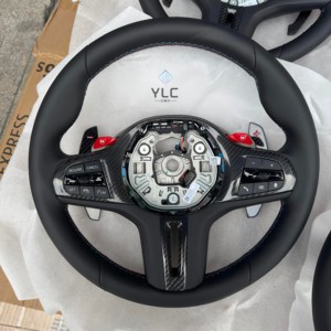 Volant de voiture en cuir pleine fleur personnalisé YLC pour <span class=keywords><strong>BMW</strong></span> M5 F10 F90 F06 F12 F13 M8 Série 5 GT6 Série 7 - Product Image 4