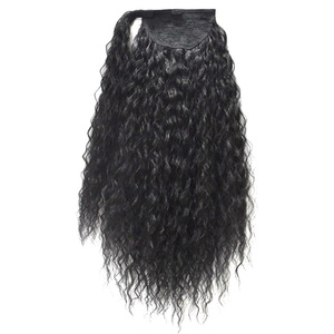 Nouveautés : Queue de cheval synthétique ondulée en fibre de maïs, extension de cheveux bouclés, postiche à enrouler pour femmes noires - Product Image 2