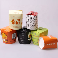 Boîte à emporter riz frit pâtes nouilles PE revêtement tasse jetable papier Kraft épais boîte à déjeuner