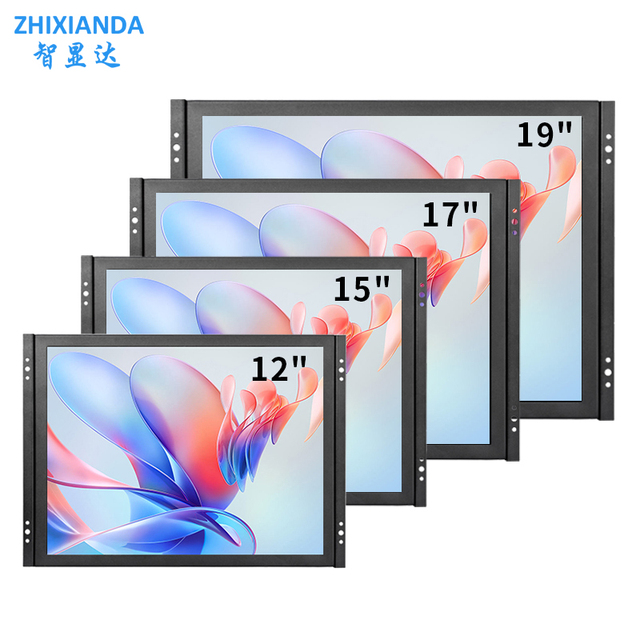 OEM ODM 12 15 17 19 Inch High Brightness 1000Nits Sunlight Readble  VESA Wall Mount Open Frame Industrial Touch Screen Monitor