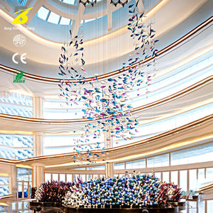 Lustre LED Dynamique en Forme de Banc de Poissons - Luminaire Suspendu Personnalisé et Coloré pour Atrium d'Hôtel et Centre Commercial - Product Image 1