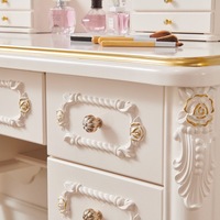 Table de toilette de style européen pour chambre à coucher, 1,4 mètre, style européen, grand appartement, assemblage simple, table de maquillage peinte