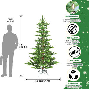 7ft 54inch Christmas <b>Tree</b> <b>with</b> Warm <b>Light</b> Decoration for Home Decoration Living Room - Product Image 2