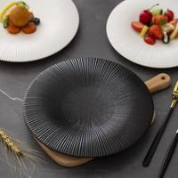 Assiette de présentation moderne en céramique et porcelaine, mat, gaufrée, écologique, de luxe, pour hôtels, restaurants et services de restauration fine