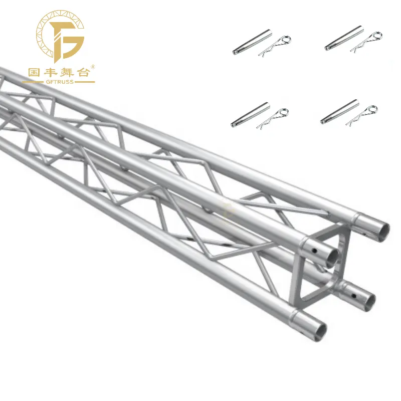 200x200mm alüminyum kare tıkaç/cıvata arkaplan Truss ışık çerçevesi düğün makas