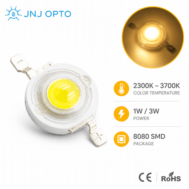 8080 SMD LED Warm White 3W High Power 2300K 3700K for Landscape Garden Lighting Museum Hotel Handheld Searchlight