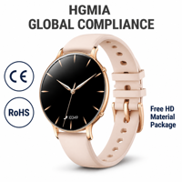 Montre connectée ultra-fine pour femmes M201, écran AMOLED de 1,32 pouce, suivi du cycle, fréquence cardiaque, oxygène sanguin, IP68, OEM, ODM, logo personnalisé