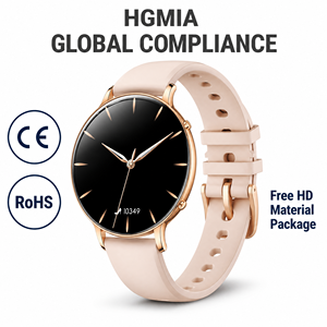 Montre connectée ultra-fine pour femmes M201, écran AMOLED de 1,32 pouce, suivi du cycle, fréquence cardiaque, oxygène sanguin, IP68, OEM, ODM, logo personnalisé - Product Image 1