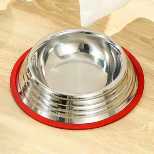 Bol à double paroi de couleur gris clair Bol en acier inoxydable pour animaux de compagnie Bol isolé en acier inoxydable pour chien et chat - Product Image 1