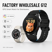 Montre connectée GPS AMOLED 1,43 pouces 2026 G12, 400 mAh, étanche 3 ATM, pour sports de plein air, avec appels Bluetooth