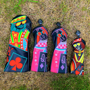 ฝาครอบป้องกันไม้กอล์ฟเจคิวเค โป๊กเกอร์คิงหมายเลข ดีไซน์การ์ตูน 1 แบบสำหรับหัวไม้แฟร์เวย์และหัวไม้เหล็ก - Product Image 2