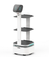 Robot de livraison de nourriture intelligent, charge utile de 45 kg, 3 plateaux, navigation laser et visuelle, autonomie de 8 heures pour les restaurants
