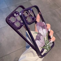 Étui de téléphone portable transparent antichoc de haute qualité en TPU+PC, rose tendance, compatible avec tous les modèles et plusieurs marques