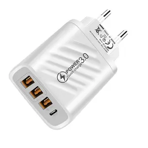 Nouveau PD + QC3.0 4 Ports USB charge rapide chargeurs de téléphone portable A + C 3A EU US UK adaptateur tête de charge rapide pour Iphone 13 Pro Xiaomi