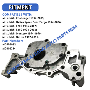 <span class=keywords><strong>Pompe</strong></span> à <span class=keywords><strong>huile</strong></span> moteur PAT compatible avec <span class=keywords><strong>Mitsubishi</strong></span> Challenger <span class=keywords><strong>L200</strong></span> L400 Montero Sport Nativa Pajero Montero OEM MD308625 MD-308625 MD302234 - Product Image 2