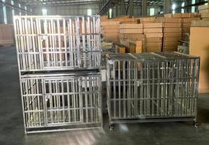 Chenil pliable de luxe de style classique en acier inoxydable pour petits animaux, avec bouton filaire, emballé pour la vente aux <span class=keywords><strong>Philippines</strong></span> - Product Image 3