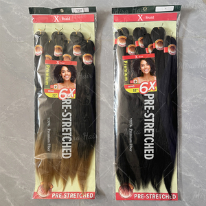 Paquete <span class=keywords><strong>de</strong></span> 6 Extensiones <span class=keywords><strong>de</strong></span> <span class=keywords><strong>Cabello</strong></span> Sintético Afro Yaki Jumbo Preestirado <span class=keywords><strong>de</strong></span> Alta Calidad, 52 Pulgadas, 500g, para <span class=keywords><strong>Trenzas</strong></span> Ombre, Gran Stock Disponible - Product Image 3