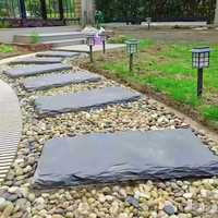 Extérieur Paysage Cour Pelouse Herbe Durable Ardoise Noire Naturelle Pavés Marchepied Pierres pour Jardin Extérieur Passerelle