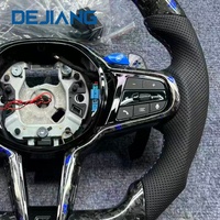 Volant CS en fibre de carbone forgée bleue avec LED pour BMW G30 G20 G32 G01 G02 G28 G31 G87 M3 M4 M5 M6 à fond plat pour mise à niveau