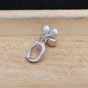 Pendentif en argent sterling 925 avec fermoir en forme de grain de melon, perle plate universelle, boucle de collier, disque de perle plate 12-13, 5695, accessoires de bijouterie - Product Image 3