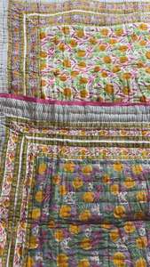 Couette Kantha légère faite à la main en pur coton imprimé du Rajasthan Couette Kantha bio Couette Kantha réversible bio - Product Image 4